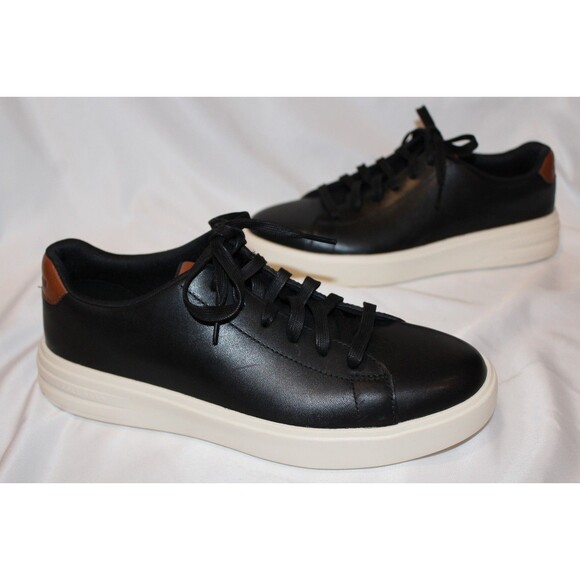 Cole Haan Men's GRAND CROSSCOURT Leather Sneaker BLACK Shoes NEW - Picture 2 of 7